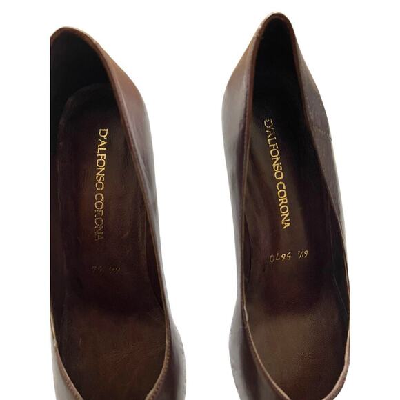 Women’s Leather Low Heel Pumps Chocolate Brown MX 6.5 US 9.5 - Picture 4 of 8